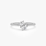 0.50 CTW 14k Tilted Oval Lab Grown Diamond Solitaire Ring - Fleur 14K White Gold Ferkos Fine Jewelry