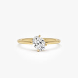 0.50 CTW 14k Tilted Oval Lab Grown Diamond Solitaire Ring - Fleur 14K Gold Ferkos Fine Jewelry