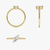 0.50 CTW 14k Marquise Shape Lab Grown Diamond Stacking Ring - Aimee Ferkos Fine Jewelry