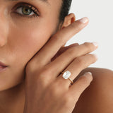 3 CTW 14k Old Mine Cushion Cut Hidden Halo Lab Grown Diamond Engagement Ring - Nora Ferkos Fine Jewelry