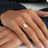 2 CTW 14k Moval Cut Lab Grown Diamond Solitaire Engagement Ring - Manon Ferkos Fine Jewelry