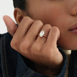 2 CTW 14k Moval Cut Lab Grown Diamond Solitaire Engagement Ring - Manon Ferkos Fine Jewelry