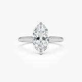 2 CTW 14k Moval Cut Lab Grown Diamond Solitaire Engagement Ring - Manon 14K White Gold Ferkos Fine Jewelry