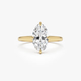 2 CTW 14k Moval Cut Lab Grown Diamond Solitaire Engagement Ring - Manon 14K Gold Ferkos Fine Jewelry