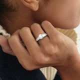 2.45 ctw 14K Gold Round Lab Grown Diamond Baguette Engagement Ring Ferkos Fine Jewelry