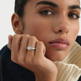 2.45 ctw 14K Gold Round Lab Grown Diamond Baguette Engagement Ring Ferkos Fine Jewelry