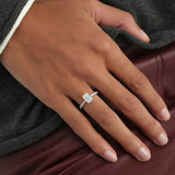 1.95 ctw 14K Gold Emerald Cut Lab Grown Diamond Pave Engagement Ring Ferkos Fine Jewelry
