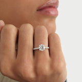 1.95 ctw 14K Gold Round Lab Grown Diamond Engagement Ring with Pave Band Ferkos Fine Jewelry