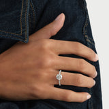 1.95 ctw 14K Gold Round Lab Grown Diamond Engagement Ring with Pave Band Ferkos Fine Jewelry