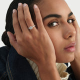 1.95 ctw 14K Gold Round Lab Grown Diamond Engagement Ring with Pave Band Ferkos Fine Jewelry