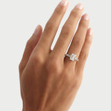 2.90 ctw 14K Emerald Cut Lab Grown Diamond Engagement Ring with Tapered Baguettes Ferkos Fine Jewelry