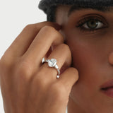 2.80 ctw 14K Gold Oval Shape Lab Grown Diamond Three Stone Engagement Ring Ferkos Fine Jewelry