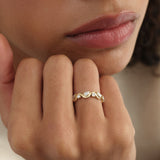 14K Pear and Round Lab Grown Diamond Wave Eternity Ring - 1.05 ctw Ferko's Fine Jewelry