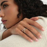 1.40 ctw 14K Gold Round Lab Grown Diamond Crossover X Ring Ferko's Fine Jewelry