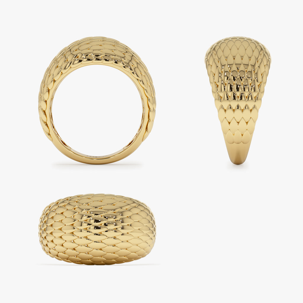 Snake Skin Pattern Rings 14K Chunky Snake Skin Texture Ring – Ferkos Fine Jewelry