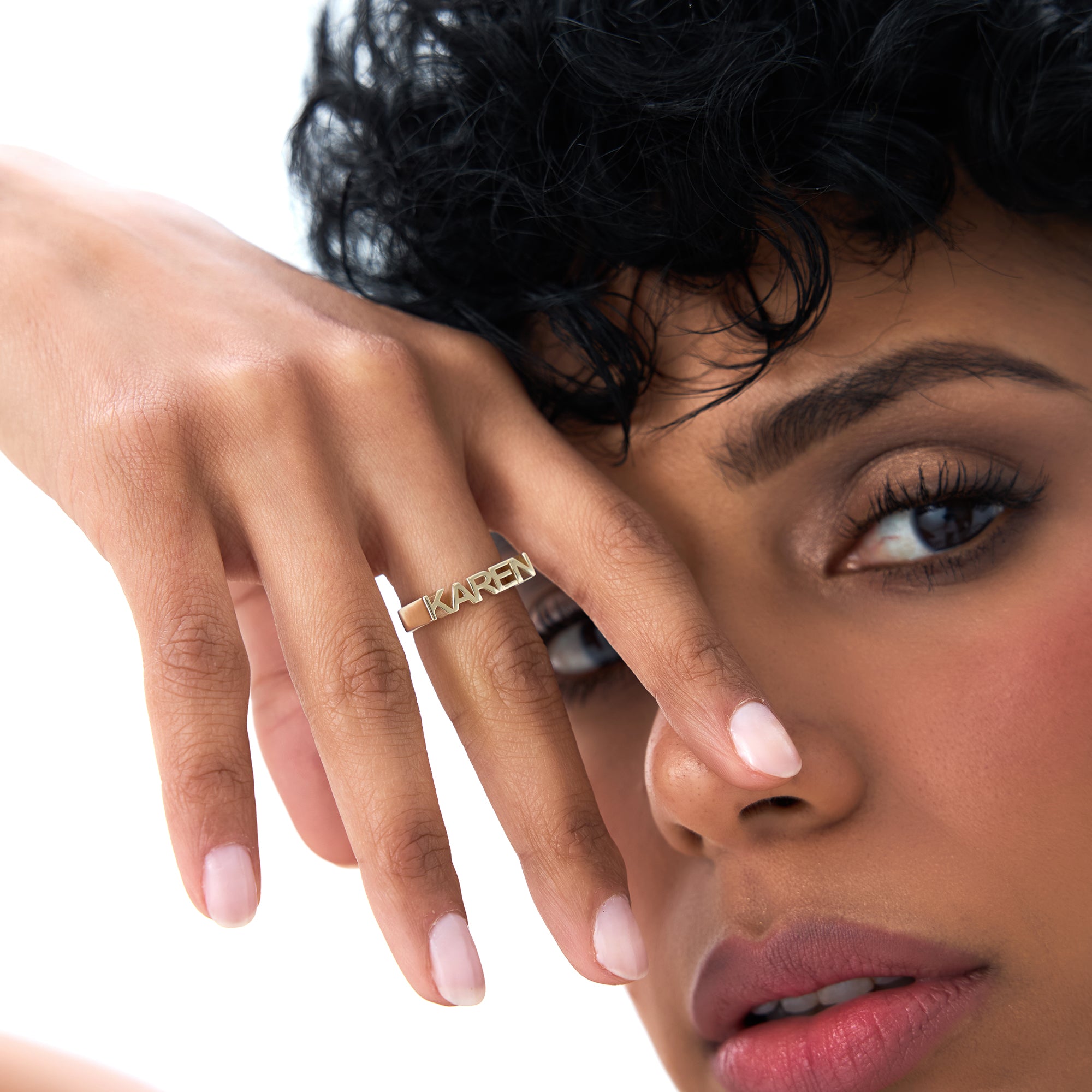 14K Personalized Bold Gold Nameplate Ring Ferkos Fine Jewelry