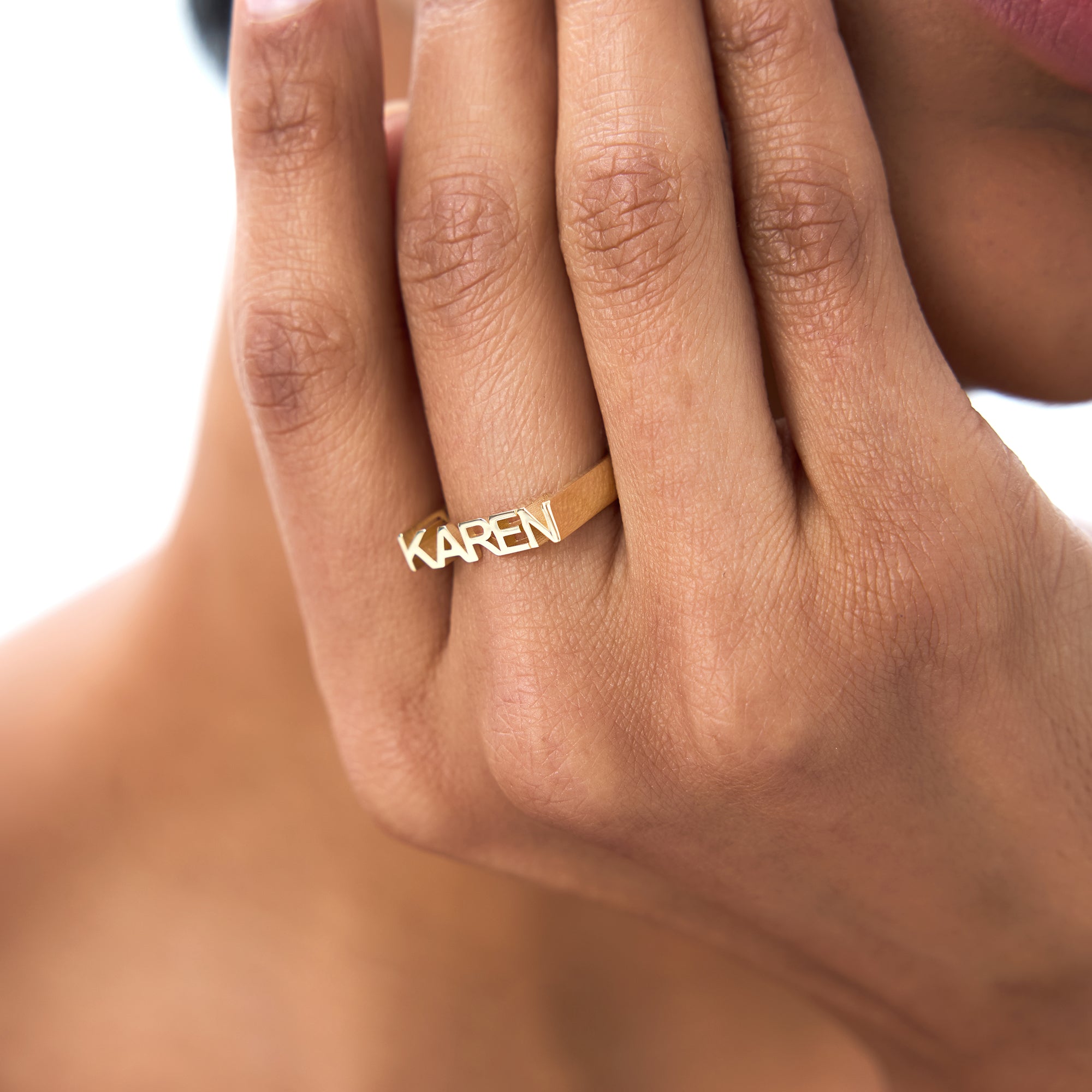 14K Personalized Bold Gold Nameplate Ring Ferkos Fine Jewelry