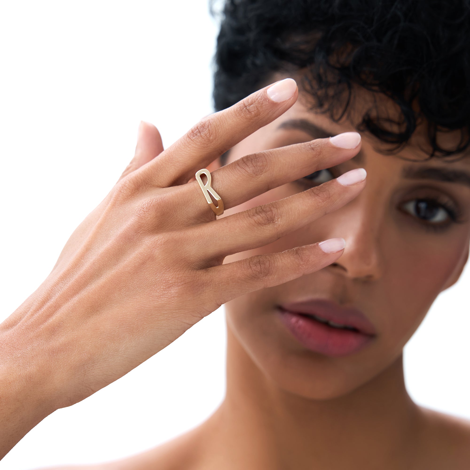 14k Gold Modern Abstract Personalized Initial Ring Ferkos Fine Jewelry