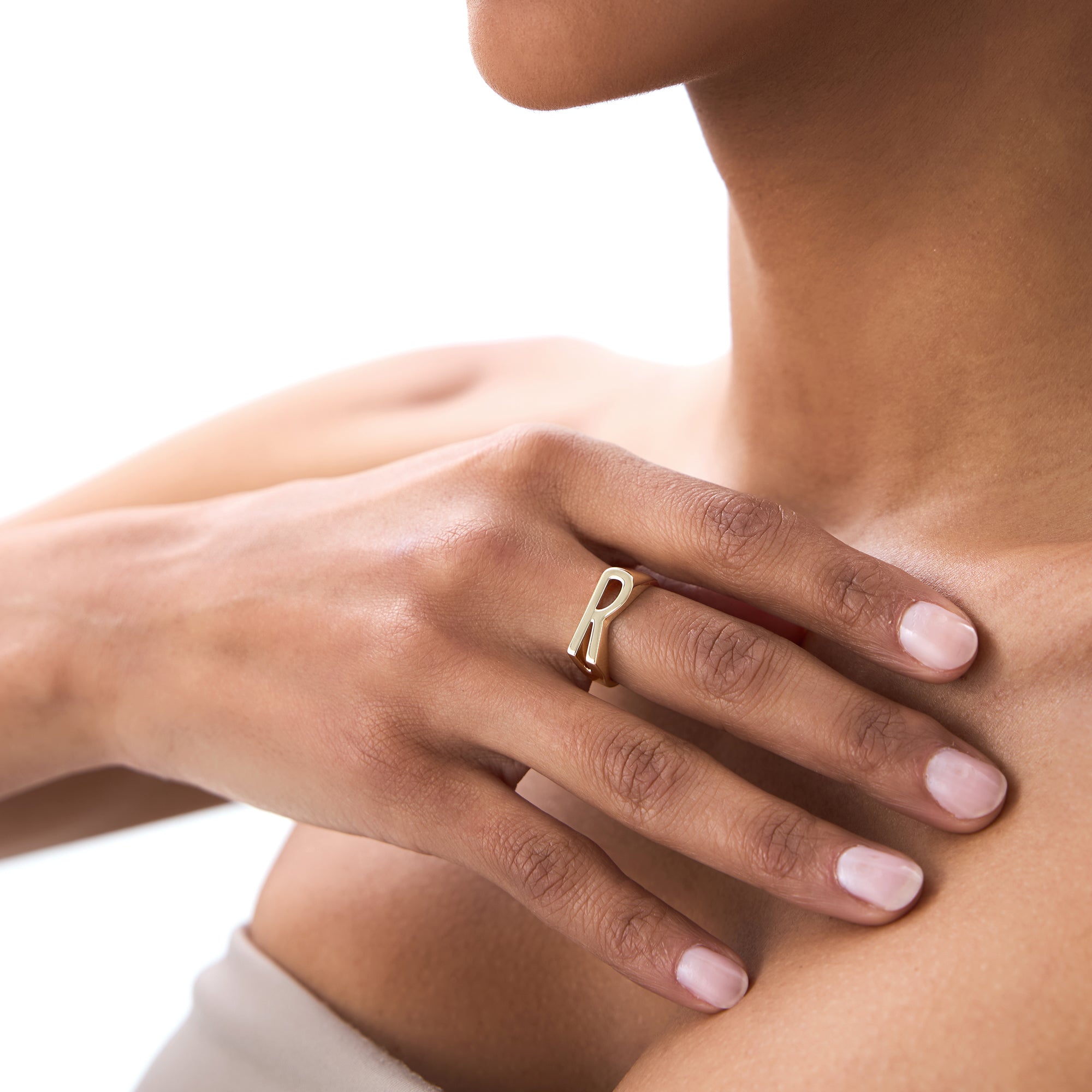 14k Gold Modern Abstract Personalized Initial Ring Ferkos Fine Jewelry