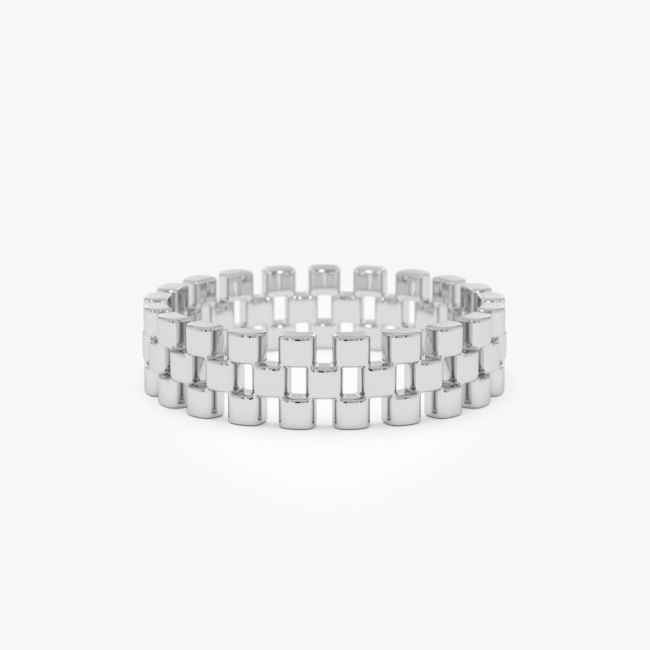 14k Gold 3 Row Link Ring – Ferkos Fine Jewelry