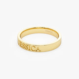 14k Gold Custom Name Engraved Band Ring Ferkos Fine Jewelry