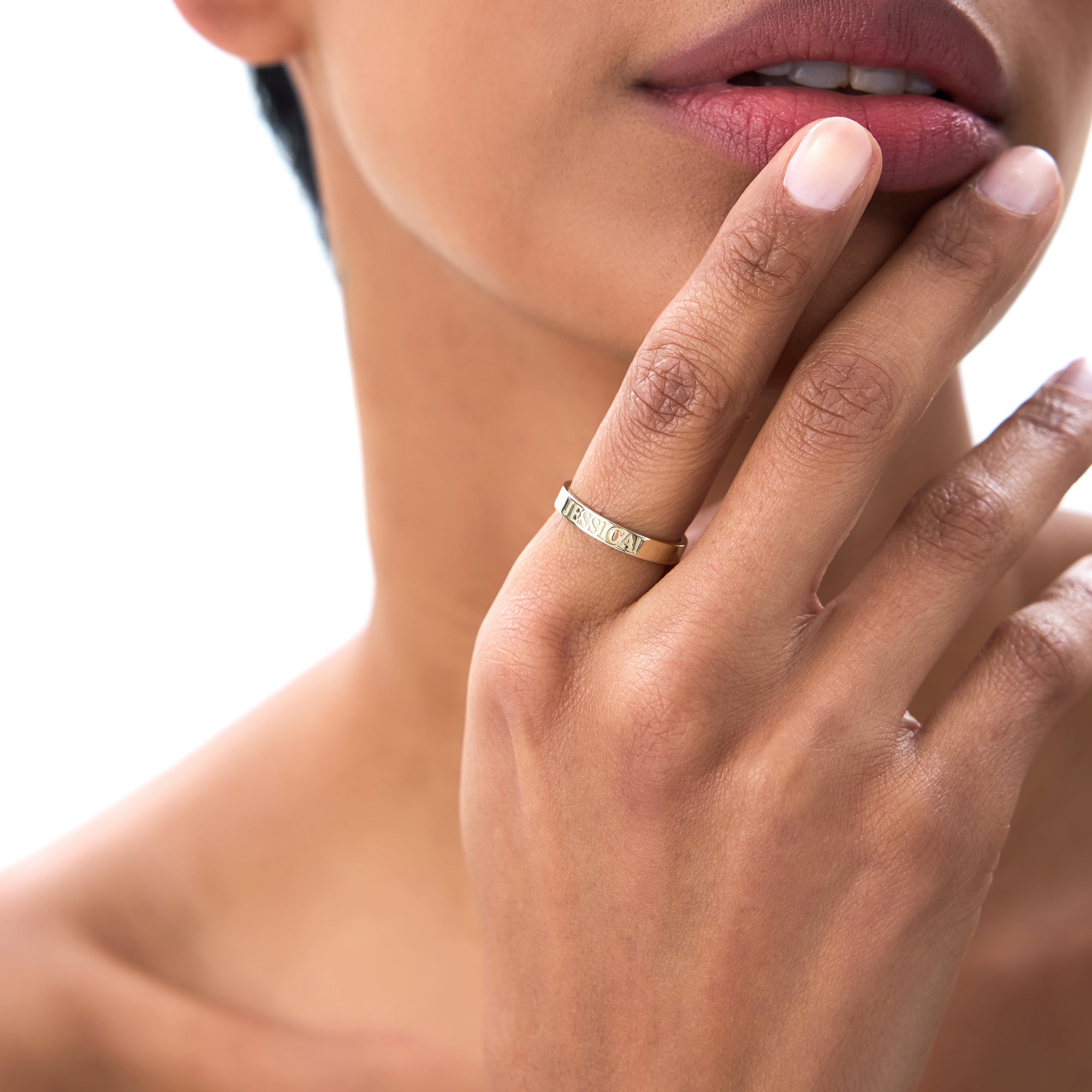 14k Gold Custom Name Engraved Band Ring Ferkos Fine Jewelry