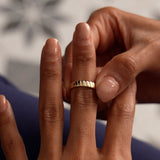 14K Gold Twisted Bold Band Ring Ferkos Fine Jewelry