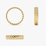 14K Gold Twisted Bold Band Ring Ferkos Fine Jewelry