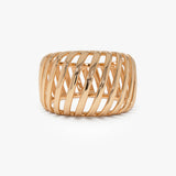 14k Gold Wide Cage Band Ring 14k Rose Gold Ferkos Fine Jewelry