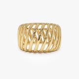 14k Gold Wide Cage Band Ring 14k Gold Ferkos Fine Jewelry