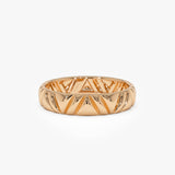 14K Engraved Chevron Band Ring 14k Rose Gold Ferkos Fine Jewelry