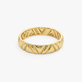 14K Engraved Chevron Band Ring Ferkos Fine Jewelry