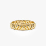14K Engraved Chevron Band Ring 14k Gold Ferkos Fine Jewelry