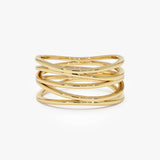 14k Multi-Intertwine Band Crossover Statement Ring 14k Gold Ferkos Fine Jewelry