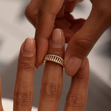 14K Sculptural Wide Band Ring Ferkos Fine Jewelry