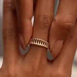 14K Sculptural Wide Band Ring Ferkos Fine Jewelry