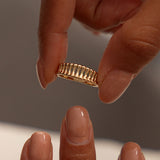 14K Sculptural Wide Band Ring Ferkos Fine Jewelry