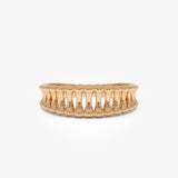 14K Sculptural Wide Band Ring 14k Rose Gold Ferkos Fine Jewelry