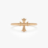 14K Chrome Hearts Cross Band Ring 14k Rose Gold Ferkos Fine Jewelry