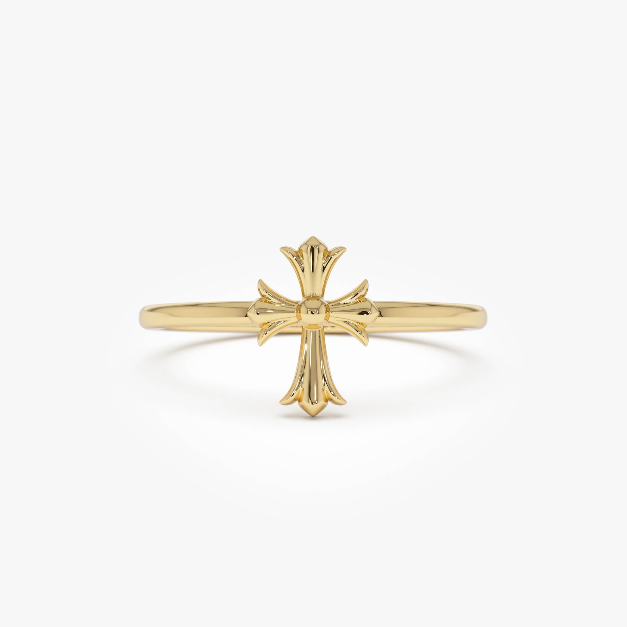 14K Chrome Hearts Cross Band Ring 14k Gold Ferkos Fine Jewelry