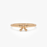 14k Plain Gold Balloon Bow Ring 14k Rose Gold Ferkos Fine Jewelry