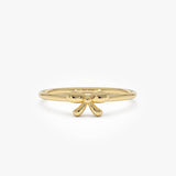 14k Plain Gold Balloon Bow Ring 14k Gold Ferkos Fine Jewelry