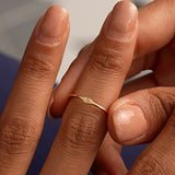 14K Gold Diamond Shape Initial Ring Ferkos Fine Jewelry