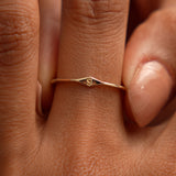 14K Gold Diamond Shape Initial Ring Ferkos Fine Jewelry