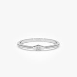 14K Gold Diamond Shape Initial Ring Ferkos Fine Jewelry