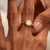 14K Rope Border Oval Signet Ring Ferkos Fine Jewelry