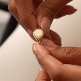 14K Rope Border Oval Signet Ring Ferkos Fine Jewelry