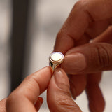 14K Rope Border Oval Signet Ring Ferkos Fine Jewelry