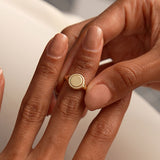 14K Rope Border Oval Signet Ring Ferkos Fine Jewelry