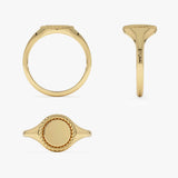 14K Rope Border Oval Signet Ring Ferkos Fine Jewelry